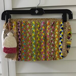 Antik Kraft Multicolor Woven Clutch with Tassel